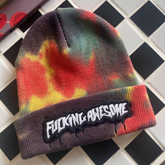 Accessories Fucking Awesome Velcro Stamp Cuff Beanie Multi Poshmark